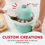 Dash My Mug Ice Cream Maker 2 Pack Bundle | Electric Countertop Soft Serve Ice Cream Machine, 2 Single Serve Half-Pint Freezer Mugs With Ingredient Chute & Recipe Guide, Compact, Aqua