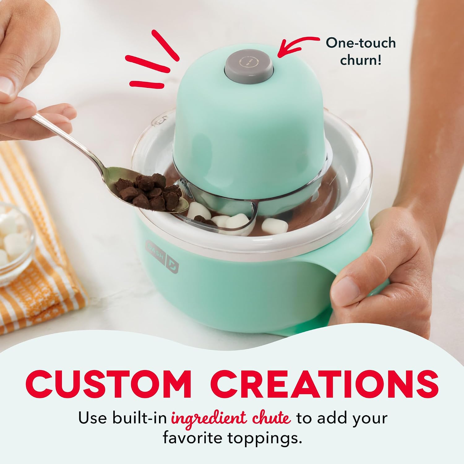 Dash My Mug Ice Cream Maker 2 Pack Bundle | Electric Countertop Soft Serve Ice Cream Machine, 2 Single Serve Half-Pint Freezer Mugs With Ingredient Chute & Recipe Guide, Compact, Aqua