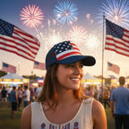 Veracco American Flag Trucker Hat Cap Mesh Back with Adjustable Snapback Strap 4th of July USA Trucker Cap Navy