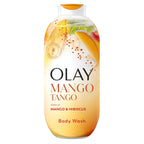 Olay Body Wash For Women, 24/7 Skin-Loving Freshness, Miami Mocktails, Plant Based Cleansers, Vitamin B3 & Antioxidant Blend, For All Skin Types, Mango Tango With Mango & Hibiscus Scent, 22 Fl Oz