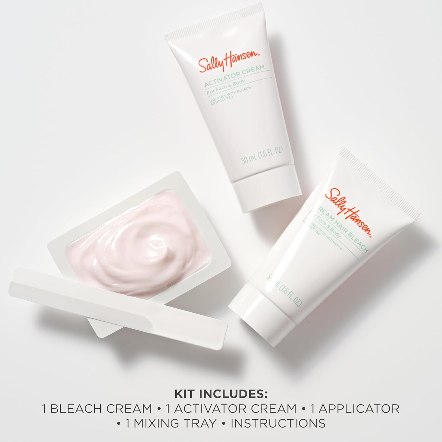 Sally Hansen Bleach Cream for Facial & Body Hair | Vegan Formula with Glycerin | All Skin Types