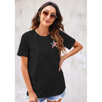 American Flag Shirts for Women: 4th of July T Shirt Funny USA Print Tees Patriotic Casual Short Sleeve Tops