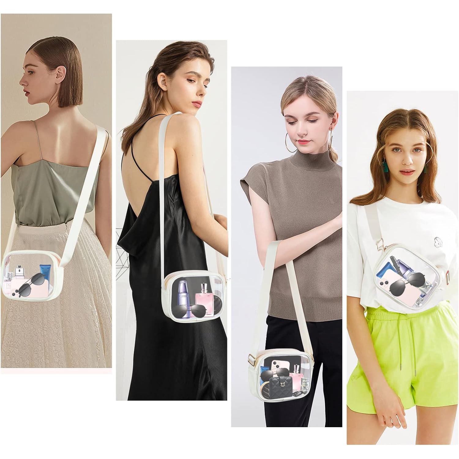 KETIEE Clear Crossbody Bag, Stadium Approved Clear Purse Bag for Concerts Sports Events Festivals