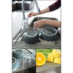 Tomorotec Roll Up Dish Drying Rack Over Sink, 17.7X15.5In, 304 Stainless Steel With Bpa-Free Silicone Edges, Heat-Resistant Trivet For Hot Pans, Holds Up To 70 Lbs, Rolls Up For Compact Storage