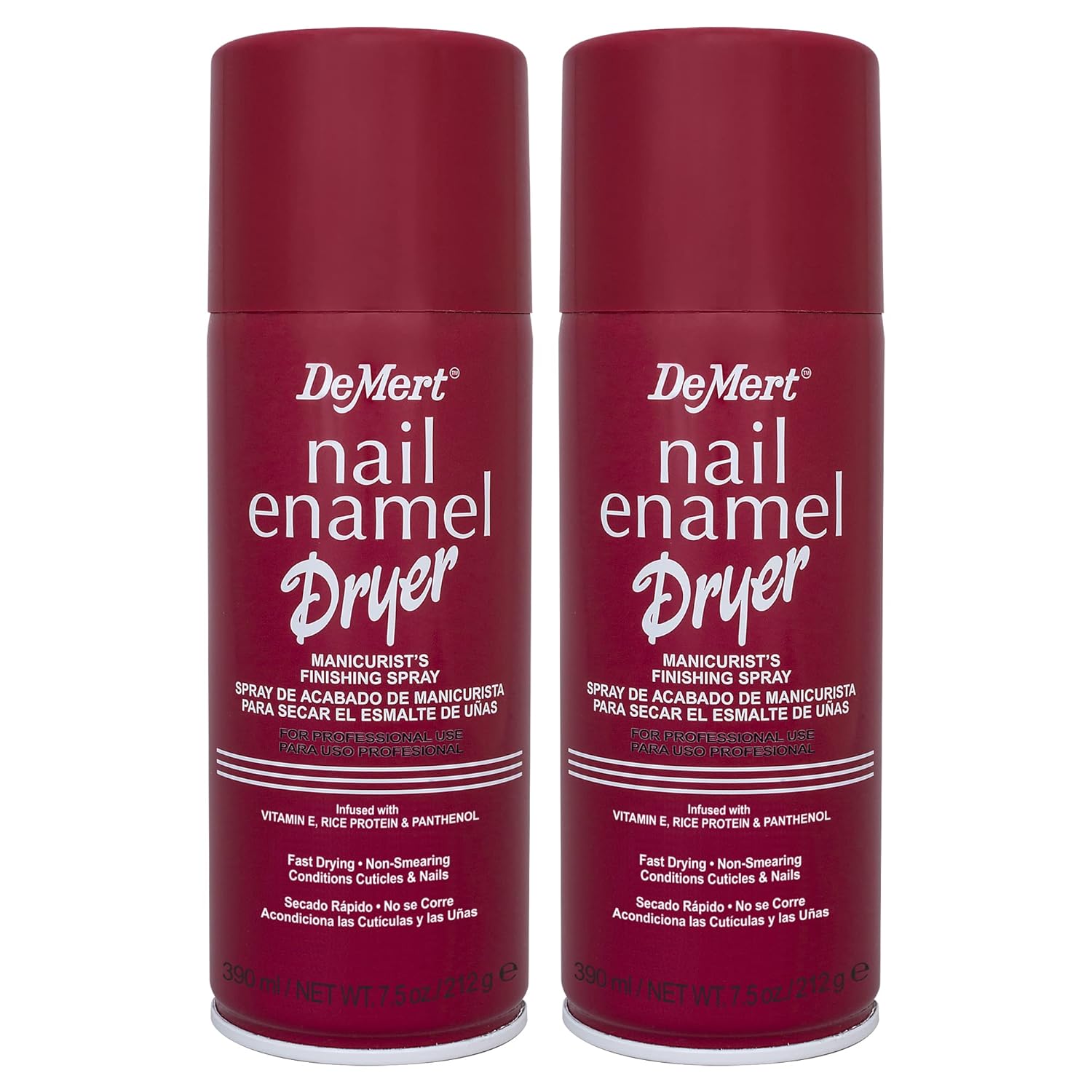 Demert Brands Nail Enamel Dryer Manicurist's Finishing Spray - (2-Pack) 7.5 fl oz Spray Can - Fast Drying