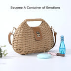 Richeart Clutch Purses For Women - Summer Beach Crossbody Bag With Adjustable Strap - Boho Shoulder Handwoven Straw Purse