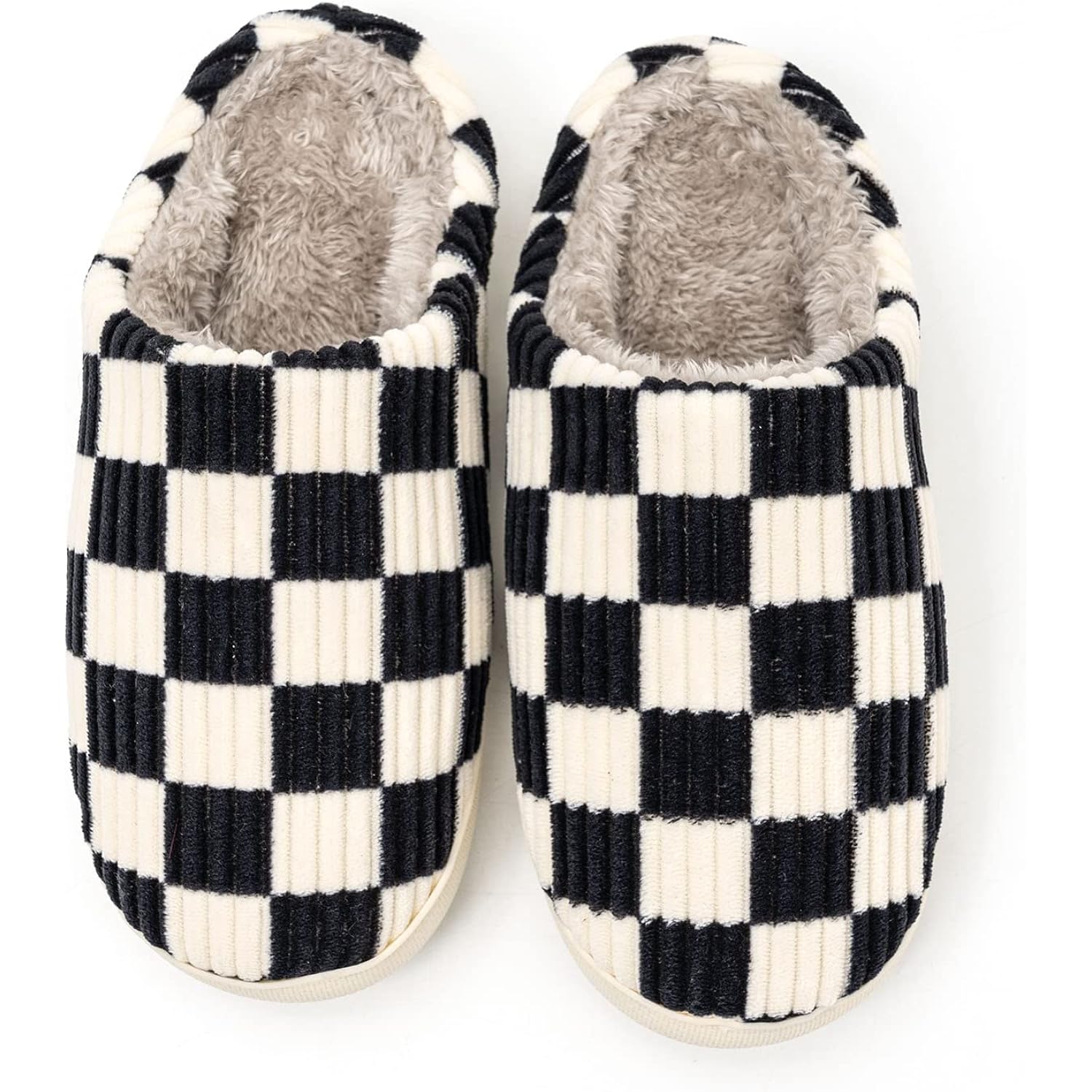 House Slippers For Women & Men - Fuzzy, Casual Indoor/Outdoor Shoes With Memory Foam & Faux Fur Lining