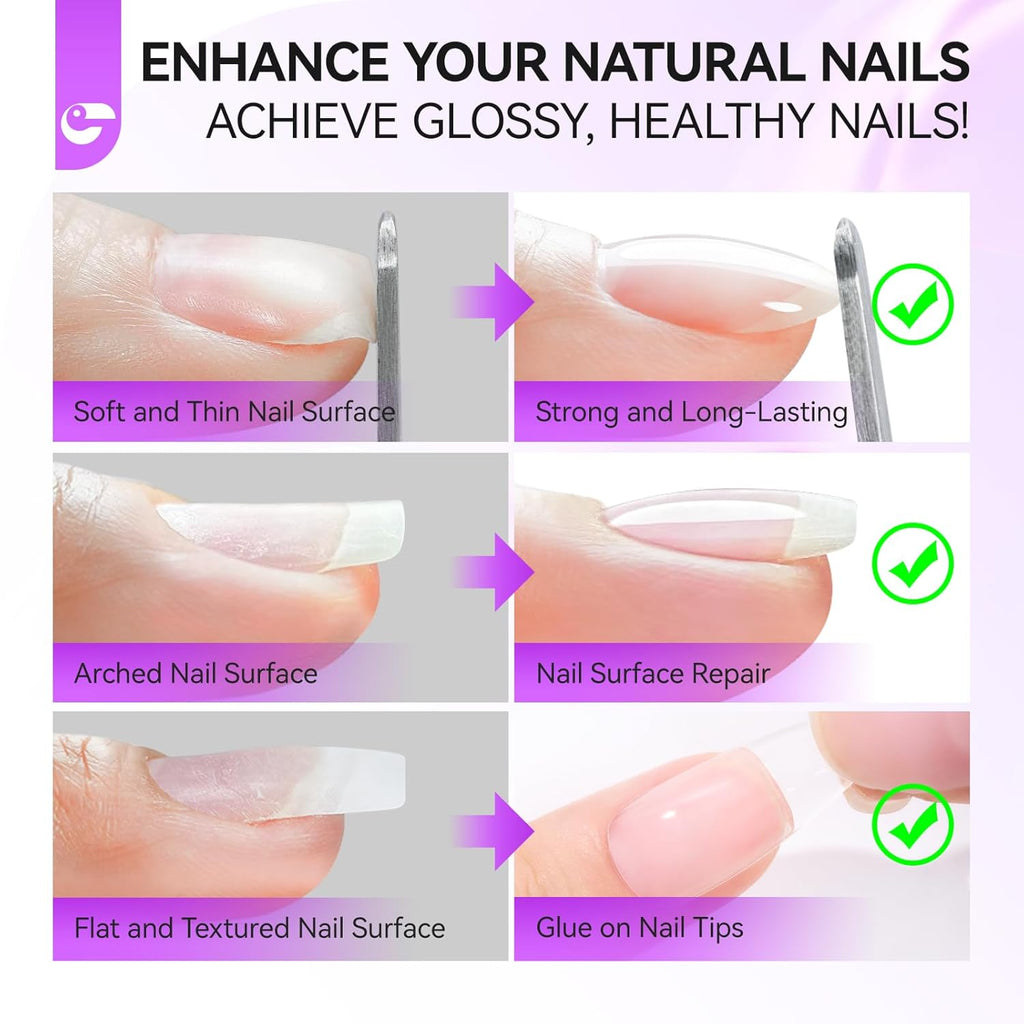 Nail Repair Glue for Damaged Nails: Gelike EC 6 in 1 Strong Nail Strengthener for Thin and Split- Long Lasting and Easy for Salon and Beginners Daily Care