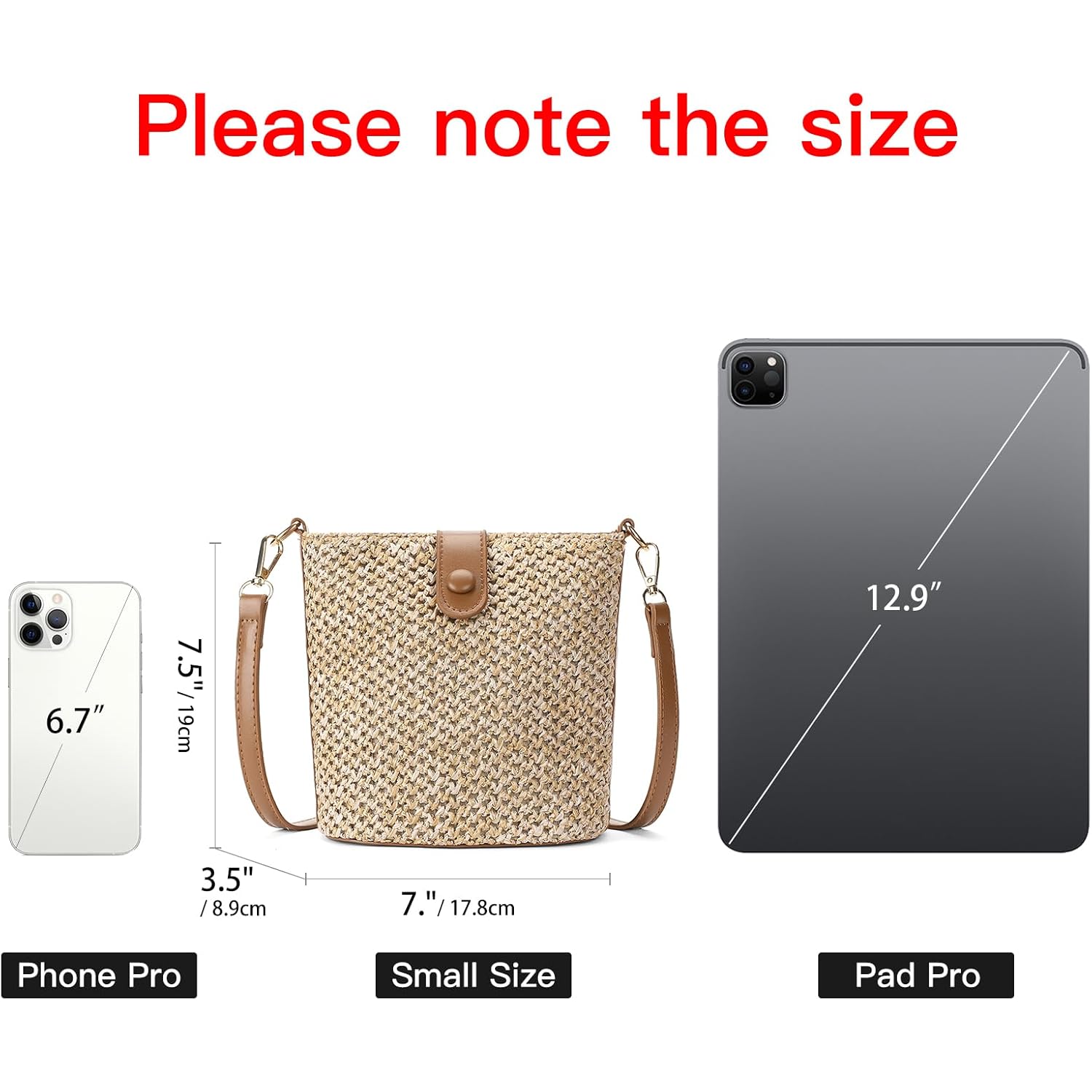 RNIEGA Small Straw Crossbody Bag for Women Woven Summer Shoulder Phone Purse Beach Handbag for Vacation