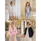 Trendy Queen Cropped Cardigan Sweaters for Women Fall Fashion Clothes 2026 | Lightweight Knit Button-Down, Versatile Layering Piece for Fall, Spring & Office Wear