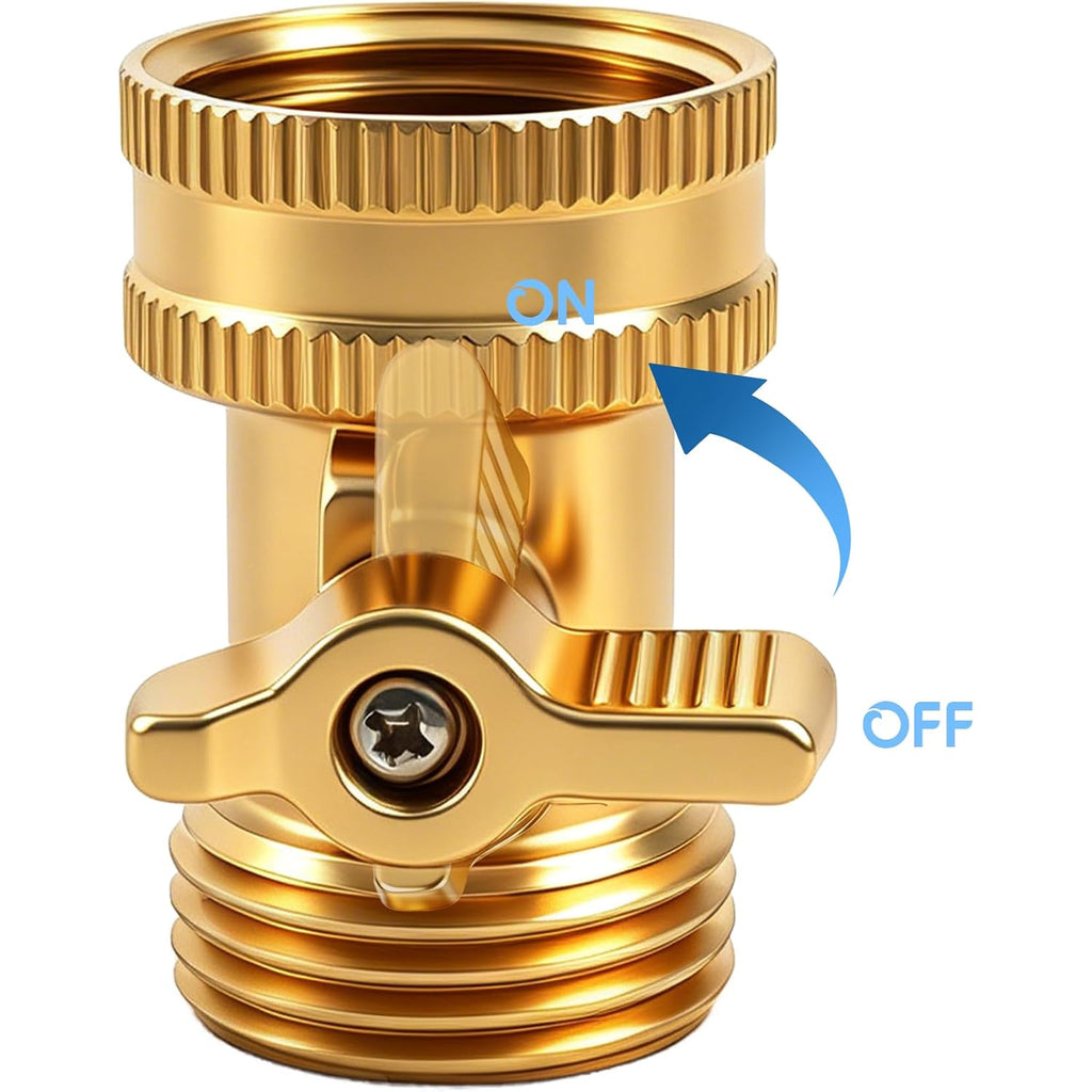 Brass Garden Hose Shut Off Valve, 4 Pack Heavy Duty 3/4 Inch Solid Brass Garden Hose Shut Off Valve With 4 Extra Rubber Washers