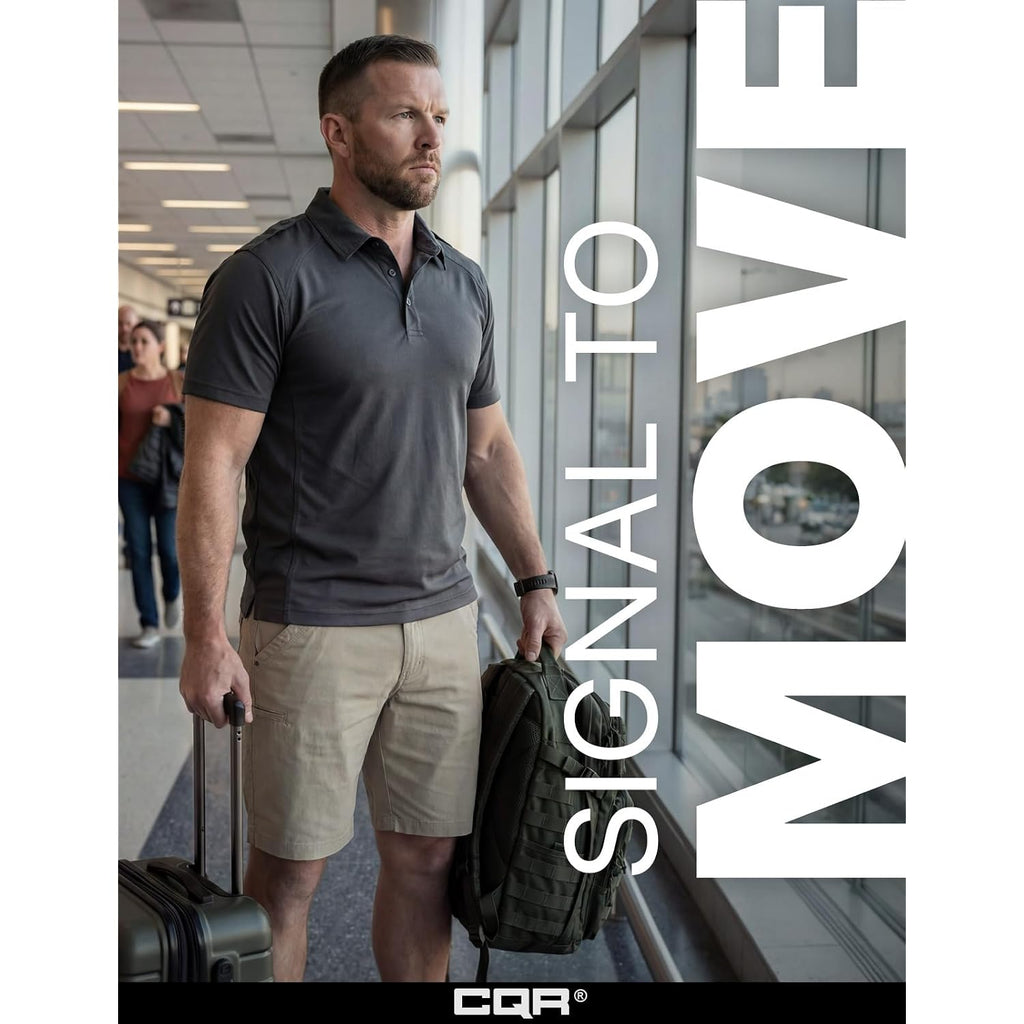 Cqr Men'S Stretch Utility Shorts, Lightweight Quick Dry Casual Shorts, Hiking Golf Cargo Shorts With Zipper Pockets