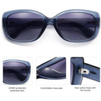 SOJOS Vintage Square Sunglasses for Women Polarized UV Protection Havana Frame SJ2111 Transparent Blue