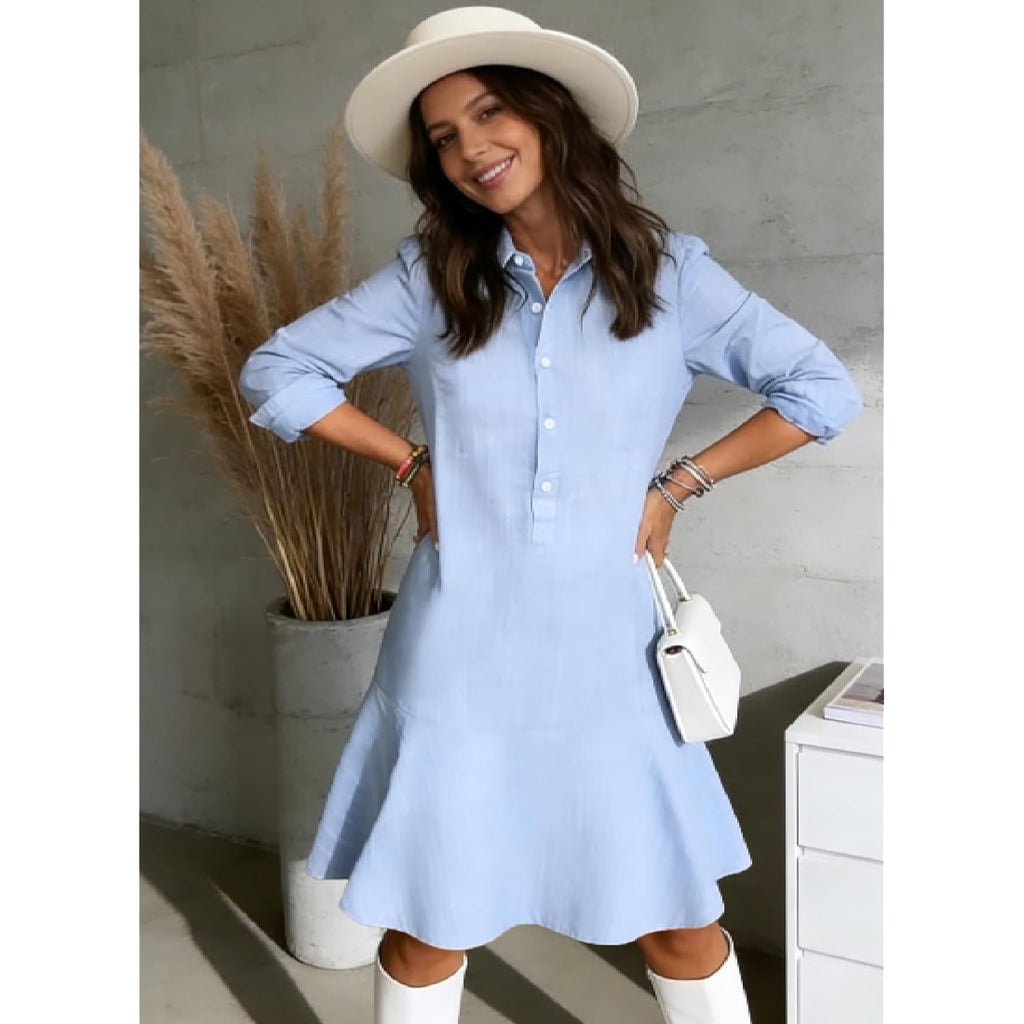 Womens White Cotton Linen Dresses Casual Button Down Shirt Dress 2026 Summer Midi Dress Beach Vacation Clothes