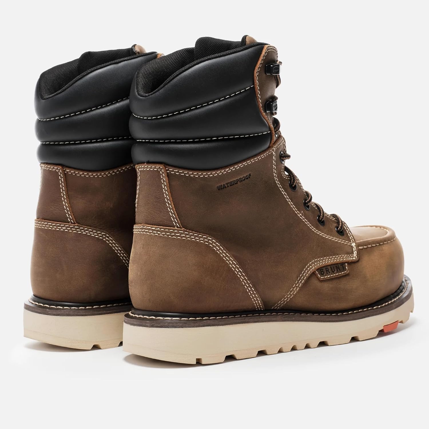 Brunt Marin Welted (Comp Toe) - 8" Waterproof Safety Toe Wedge Work Boot - Goodyear Welt Construction - Eh & Esr Rated - Oil & Slip Resistant - Adjustable Width System