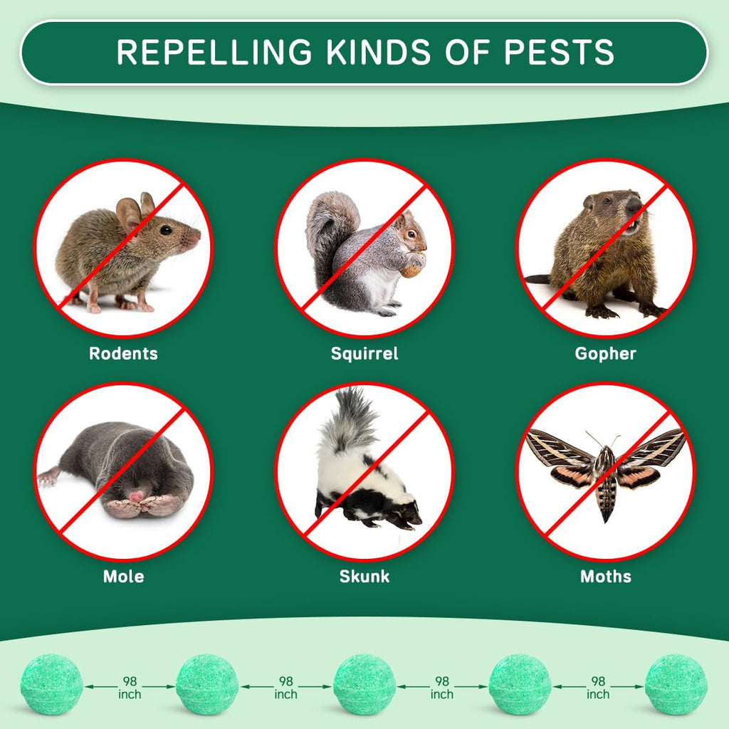Rodent Mouse Repellent Balls 14 Pack, Moth Balls For Rodents Mouse Deterrent, Peppermint Oil Pest Control For Rodents, Squirrels, Skunk, Mole, Gopher, Pets Safe, Indoor And Outdoor Use