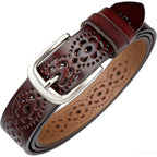 Eohak Women's Leather Belts Hollow-Out Belts Adjustable City Waist-Belt with Pin Buckle for Jeans Dresses