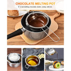 Stainless Steel Double Boiler Pot for Melting Chocolate, Candy and Candle Making (18/8 Steel, 2 Cup Capacity, 480ML)