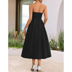 Zesica Women'S Summer Strapless Cocktail Dresses 2026 Elegant Off Shoulder Flowy A Line Wedding Guest Party Midi Dress