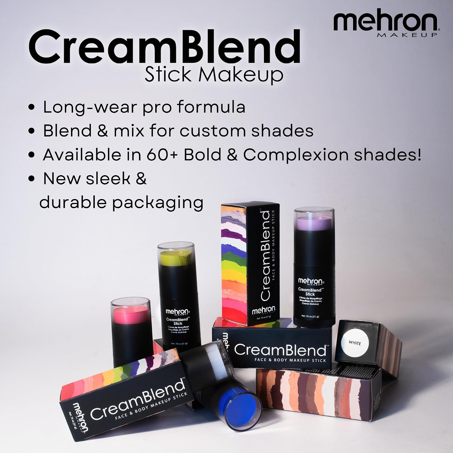 Mehron Makeup Creamblend Stick | Face Paint, Body Paint, & Foundation Cream Makeup | Perfect For Halloween .75 Oz (21 G) (Ogre Green) | Made In The Usa