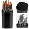 Ninonly Knife Block Without Knives 2 In 1 Universal Square Knife Holder For Kitchen With Scissors Slot Space Saving Detachable Kitchen Knife Storage