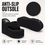 Qzunique Women Flip Flop, Thong Wedge Platform Sandals Arch Support Slippers High Heel Comfortable Cushion Shoes Summer Beach