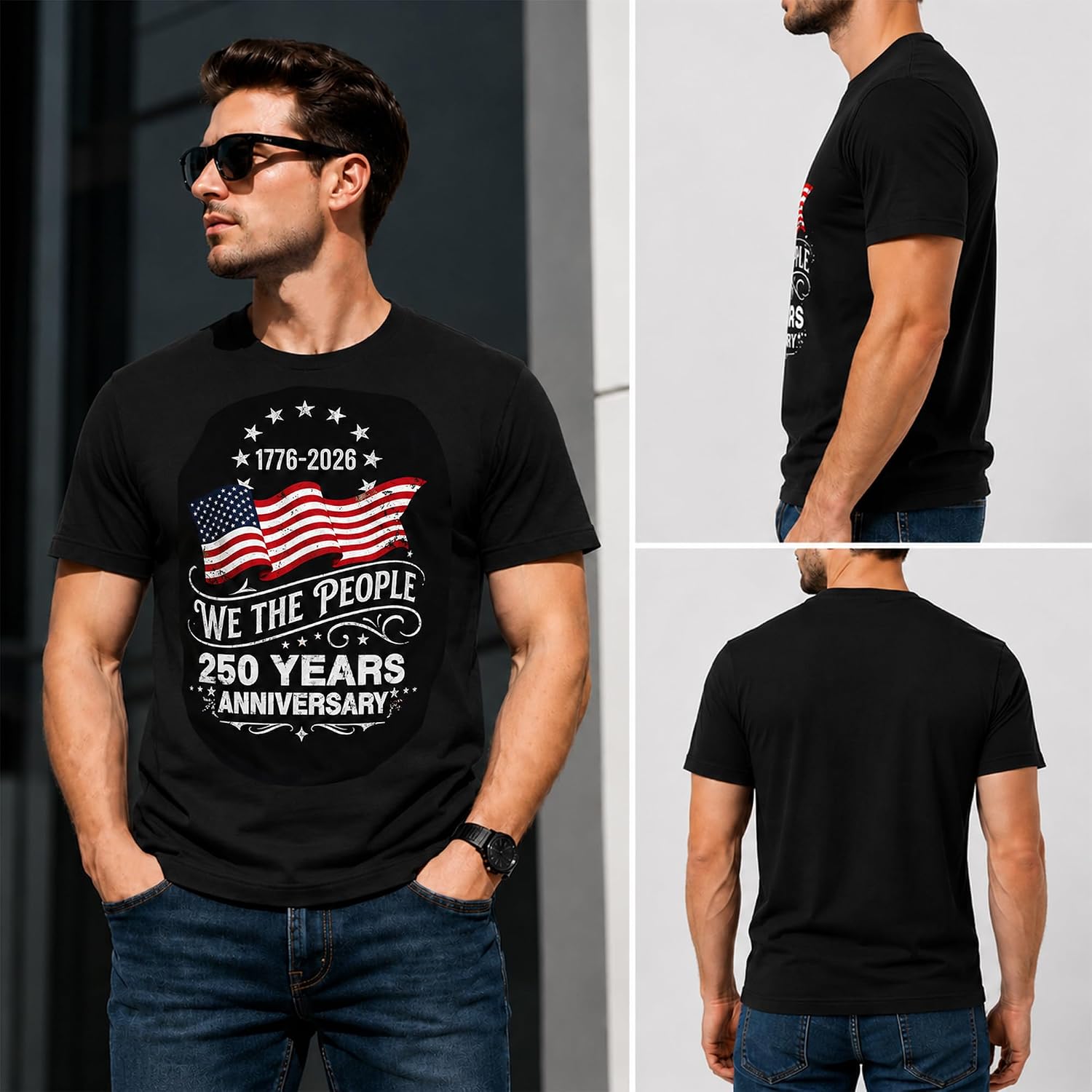 250 Anniversary Usa Shirts: 1776-2026 We The People 250Th Birthday Patriotic American Flag T-Shirt 4Th Of July Shirt