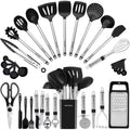 Kitchen Utensil Set-Silicone Cooking Utensils-33 Kitchen Gadgets & Spoons For Nonstick Cookware-Silicone And Stainless Steel Spatula Set-Best Kitchen Tools, Useful Pots And Pans Accessories