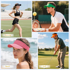 Structured Brim Quick-Dry Sun Visor Hat,Lightweight Sun Protection Sports Visor for Running Golf Tennis Women