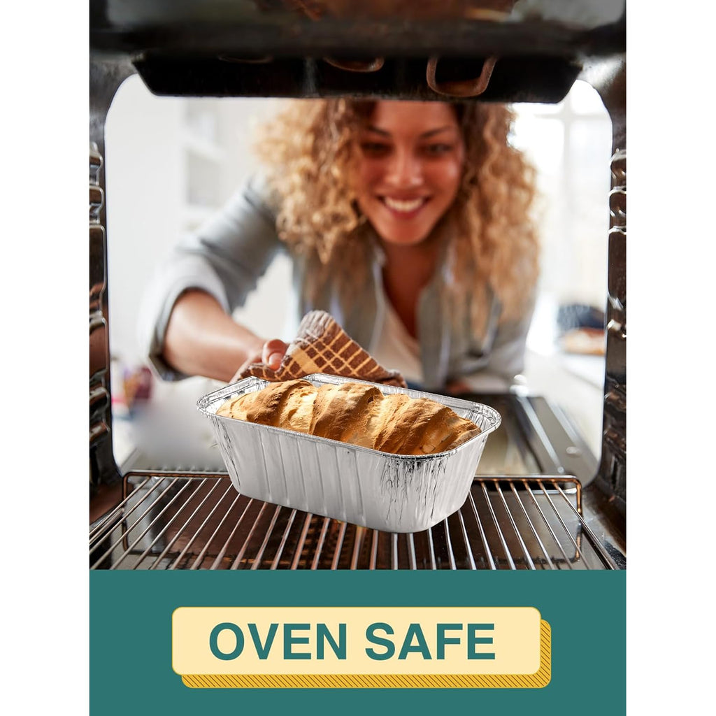 NEEBAKE 60 Pack 6x3.5x2 Disposable Aluminum Loaf Pans with Lids Small-Aluminum-Foil-Pans-Tin-Foil-Baking-Pans-Tin-Trays-Food-Containers-for-Baking-Cakes-Bread-Meat-Loaves