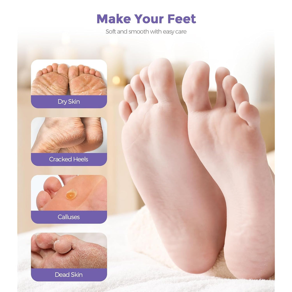 Foot Peel Mask, Lavender Foot Mask Natural Exfoliator for Dry Dead Skin, Callus, Peeling Foot Mask Repairs Heels & Removes Cracked Feet & Rough Heels Enjoy Baby Soft Smooth Feet