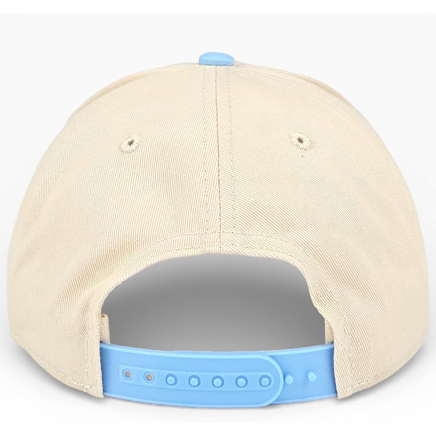 Classic A-Frame Two Tone 5-Panel Snapback Hat, Semi-Structured Pinch Front Baseball Cap, Adjustable Fit, Blank for Custom Stone Baby Blue