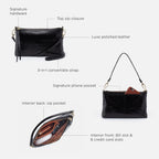 Hobo Darcy Leather Convertible 3-In-1 Crossbody Bag With Removable & Adjustable Strap, Exterior Phone Slip Pocket