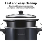 Hamilton Beach Slow Cooker, Extra Large 10 Quart, Stay or Go Portable With Lid Lock, Dishwasher Safe Crock, Black (33195)