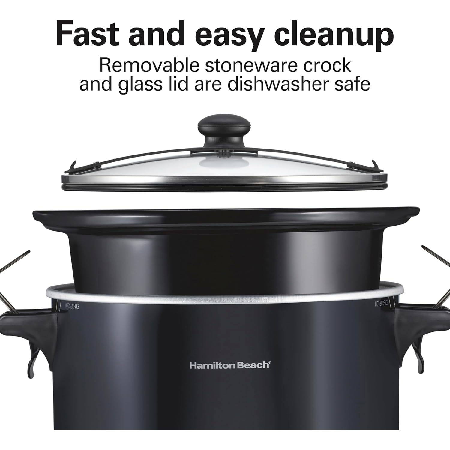 Hamilton Beach Slow Cooker, Extra Large 10 Quart, Stay or Go Portable With Lid Lock, Dishwasher Safe Crock, Black (33195)
