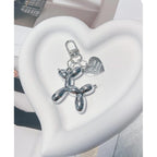 LAEKOU Jelly Balloon Dog Design Keychain for Women, Cute Girls Key Chain, Bag Charms Accessories for Car Purse Backpack