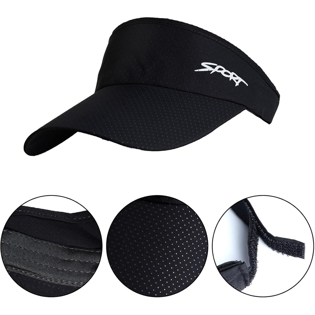 Sport Sun Visors Hats for Women Men Adjustable Cooling Athletic Visors Empty Sun Top Hat for Tennis Ball Golf Cycling Running