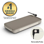 bella 10" x 20" Electric Griddle with EverGood™ Ceramic Nonstick Coating, Removable Temperature Probe, Dishwasher-Safe Drip Tray & Cool Touch Handles, Cook up to 10 Eggs, 1500 Watt, Oatmilk