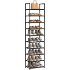 Songmics Shoe Rack, 10-Tier Shoe Shelf, Shoe Storage Organizer, 11 X 17.7 X 68 Inches, Metal Frame, Non-Woven Fabric Shelves, For Entryway, Bedroom, Black Ulsh010B02