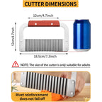 Crinkle Cutter Stainless Steel Potato Slicer Heavy Duty Wavy Crinkle Cutting Chopping Tools With Wooden Handle For Carrot Veggies