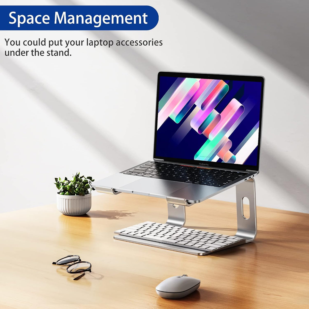BESIGN LS03 Aluminum Laptop Stand, Ergonomic Detachable Computer Stand, Notebook Riser, Laptop Mount Compatible with Air, Pro, Dell, HP, Lenovo More 10-15.6" Laptops