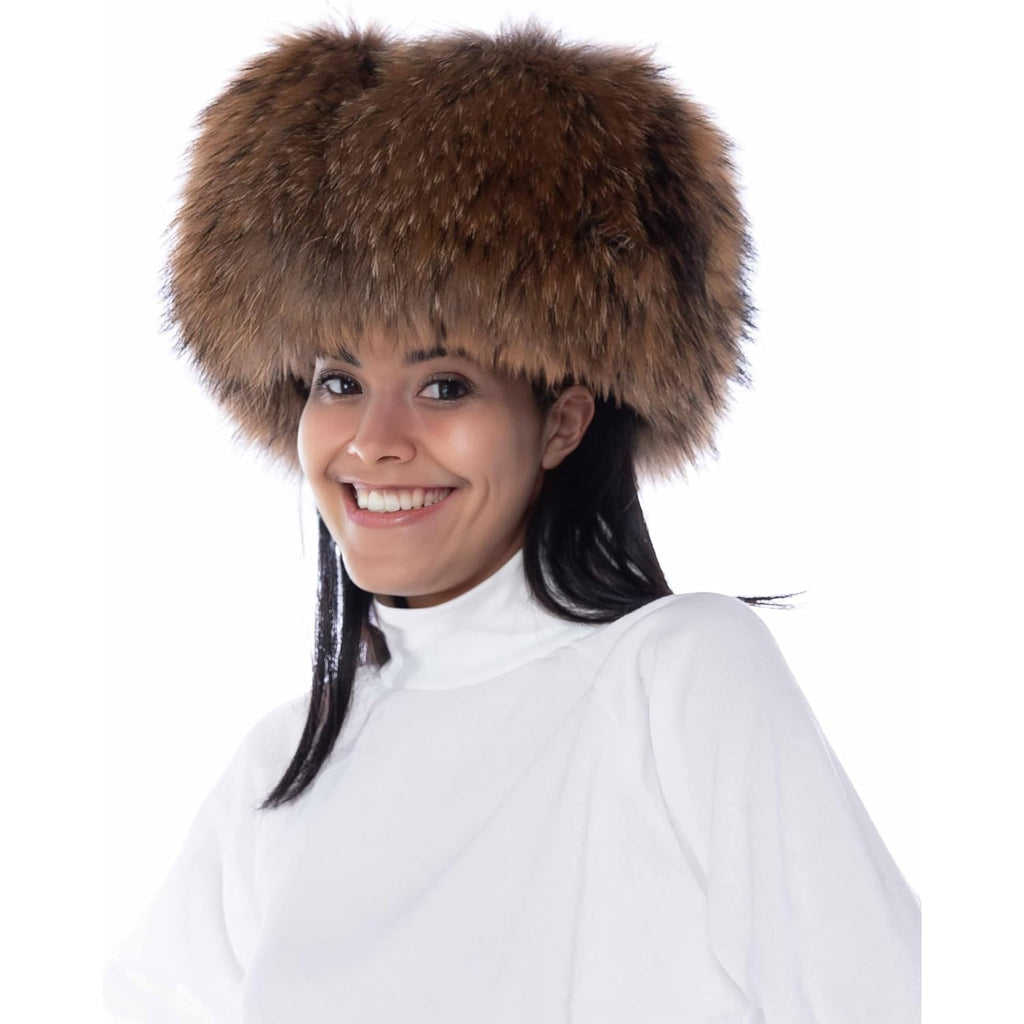 Real Fox Fur Hat - Genuine Sheepskin Leather Shell, Unisex Classic Ushanka Style, Warm and Windproof for Winter