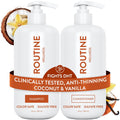 Routine Wellness Anti-Thinning Shampoo and Conditioner Set for Thinning Hair - Biotin DHT Blocker Women & Men - Color Safe Shampoo for Hair Loss & Healthier Hair - Coconut & Vanilla Set