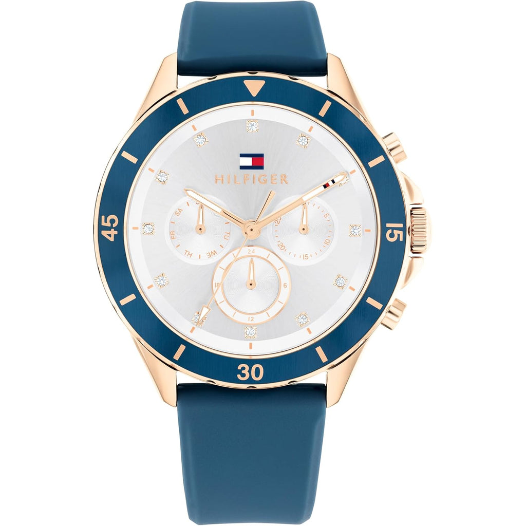 Tommy Hilfiger Womens Sporty Watch - Multifunction Stainless Steel Wristwatch - Water Resistant Up To 5 Atm/50 Meters - Premium Fashion Timepiece For All Occasions - 40 Mm