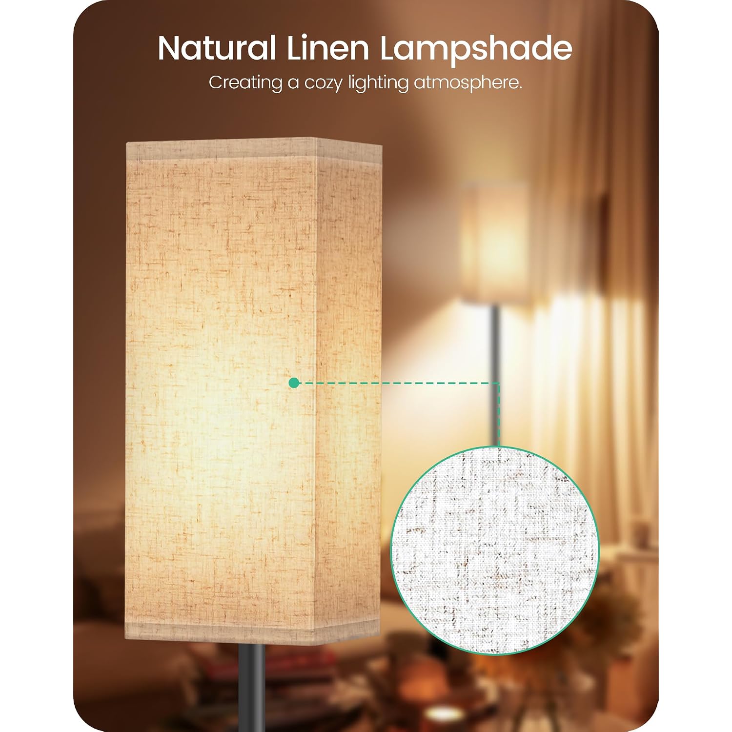 64.6" Floor Lamp, Pole With Foot Switch, Modern Standing Lamp Lampshade, Minimalist Freestanding Lamp (Bulb Not Included), For Living Room, Bedroom Office Etl Listed, Black And Beige E07Ld05