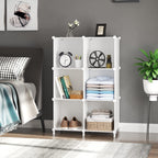Awtatos Cube Storage Organizer, Storage Cubes Shelves Bookshelf, 6 Cube Closet Organizers And Storage, Diy Stackable Plastic Clothes Organizer Shelving For Bedroom, Home, White