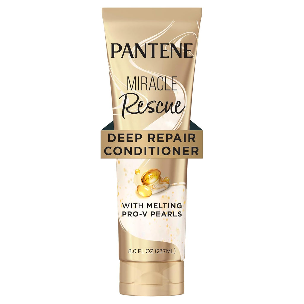 Pantene Miracle Rescue Deep Conditioner With Melting Pro-V Pearls - For Dry, Damaged, Or Color-Treated Hair - Intense Moisture & Repair - 8.0 Oz