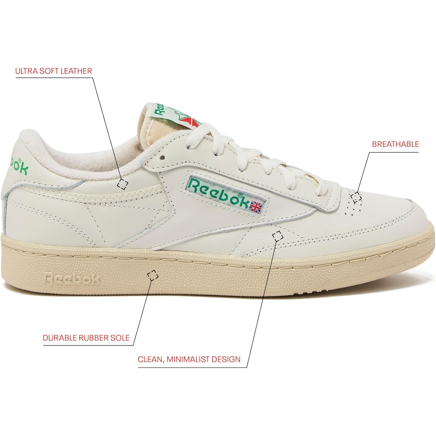 Reebok Mens Club C 85 Vintage Tennis Sneakers For Men