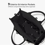 TOPDesign Heavy-Duty Canvas Tote Bag for Women, Adjustable Crossbody/Shoulder Handbag with 9 Pockets, Everything Tote