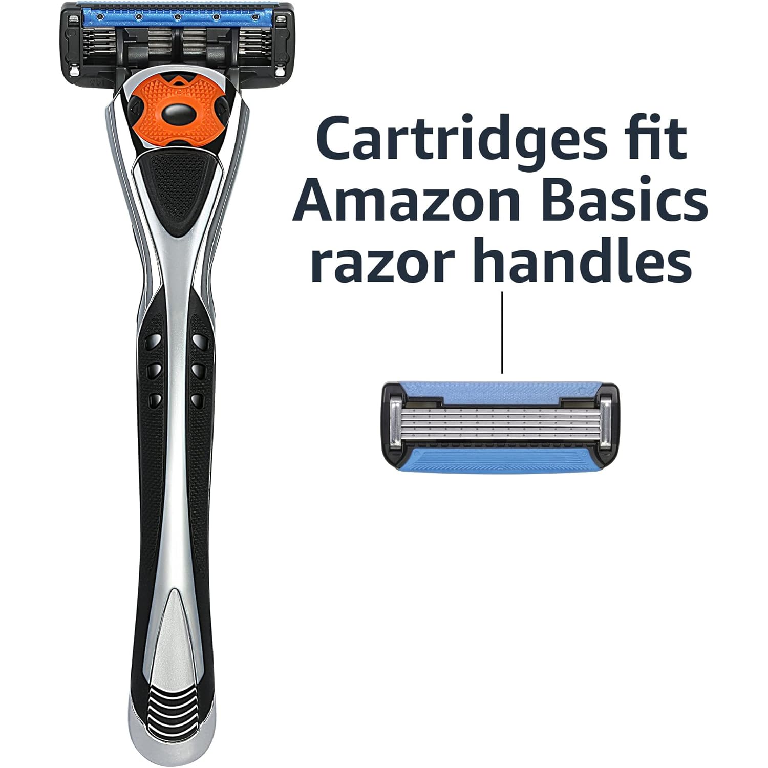 Amazon Basics 5-Blade Razor Refills for Men with Dual Lubrication, Hypoallergenic, Clean Shave, Precision Beard Trimmer, 12-Pack (Fits Amazon Basics Razor Handles only)